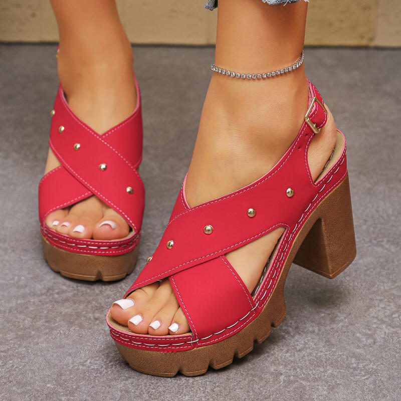 Summer Clothing Petite - Vintage Super High Heel Cross Strap