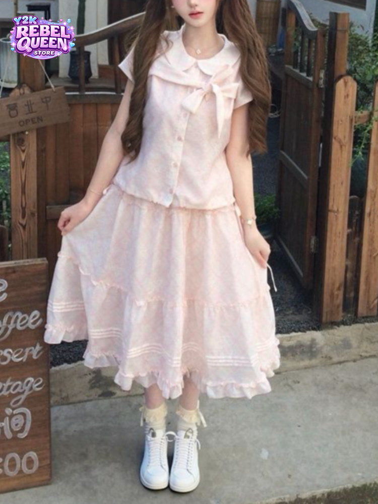 Summer Clothing Bundle - Japanese Vintage Sweet Bow Peter Pan