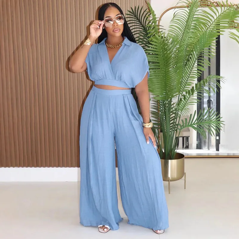Solid Loose Casual 2 Piece Set - Summer Clothing Bundle 评论和价格