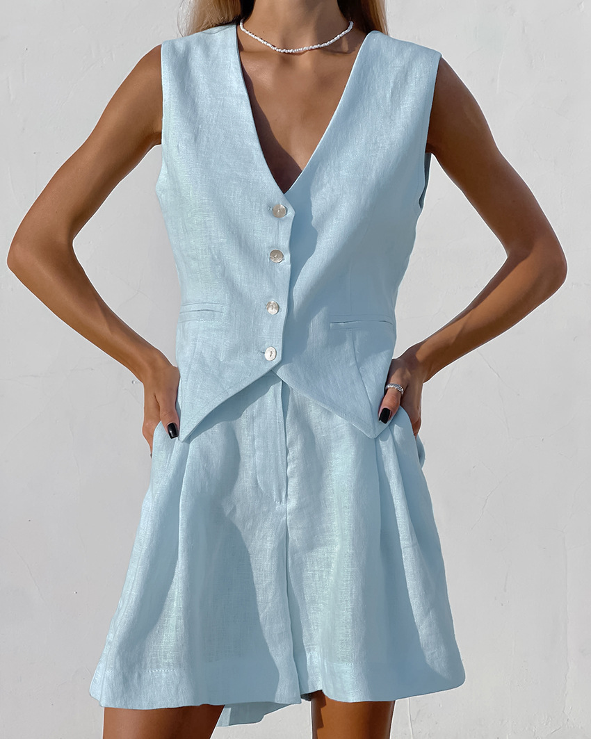 2025 New Suit Vest + Shorts Se - Summer Clothing Linen 评论和价格