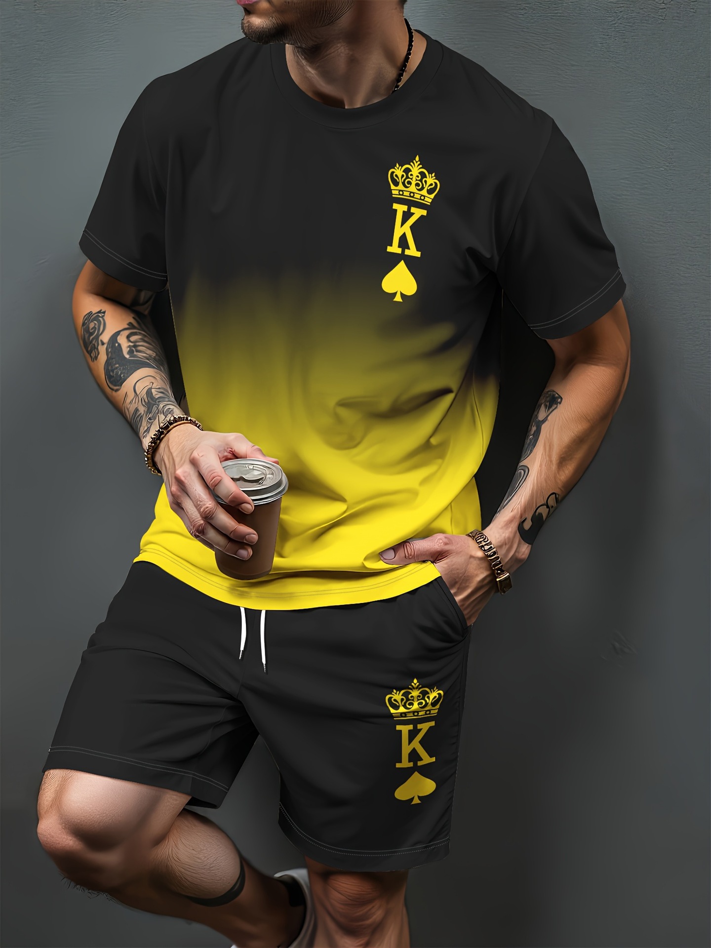 Gradient Letter Pattern 3D Pri - Summer Clothing Petite 评论和价格