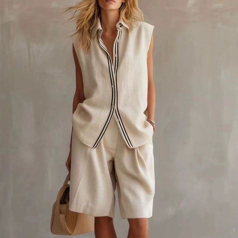 Summer Fashion Solid Linen Ble - Summer Clothing Linen 评论和价格