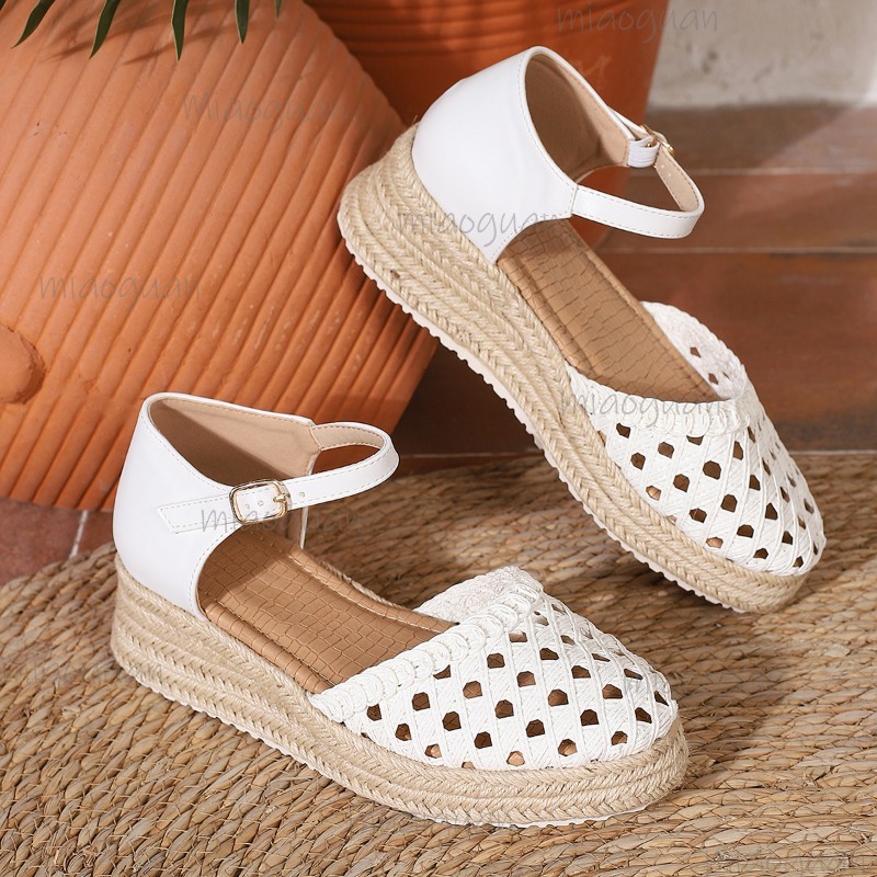 Boho Women's Hollow Out Woven  - Espadrille Sandal Women 评论和价格
