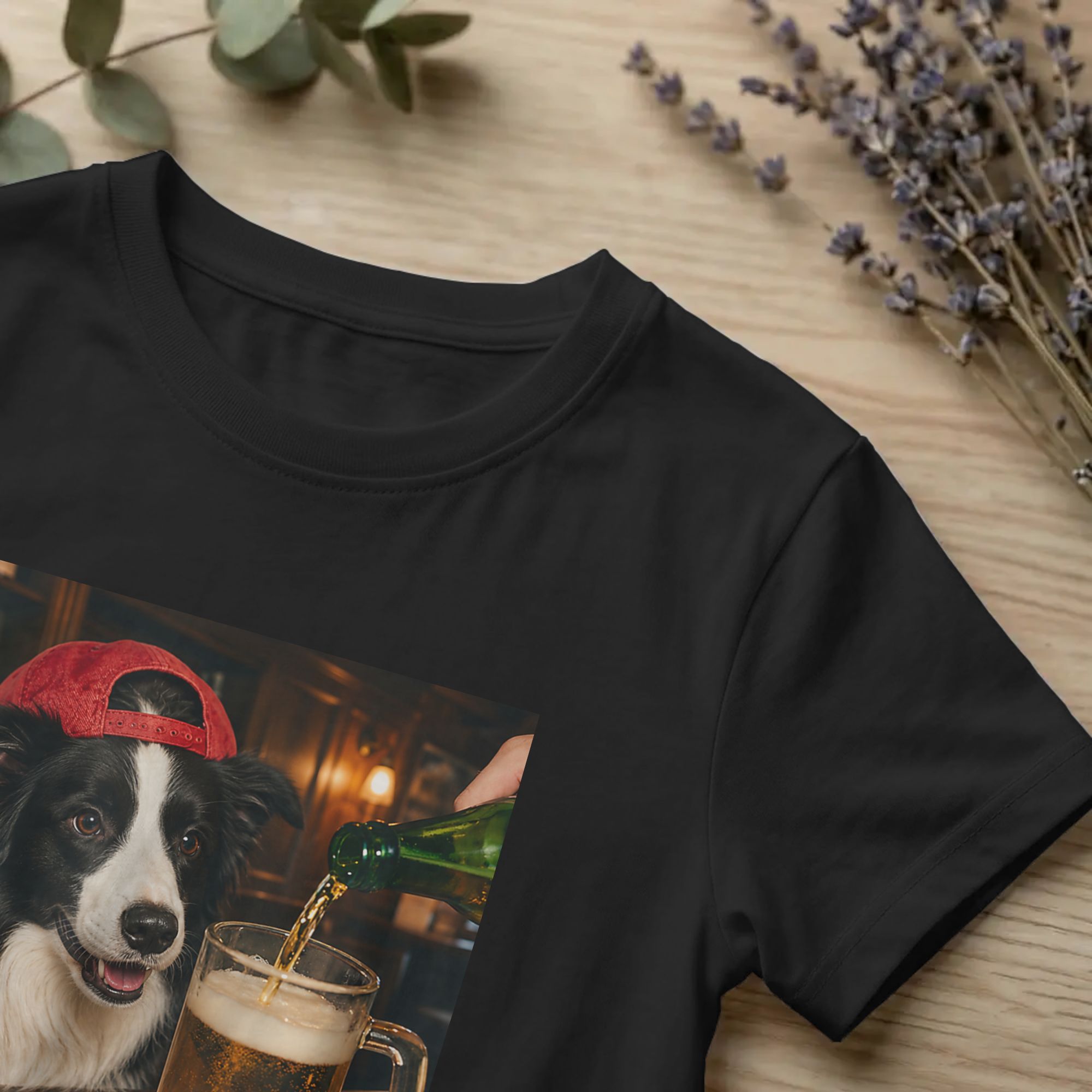 Men Border Collie Drinking Bee - Summer Clothing Ideas 评论和价格