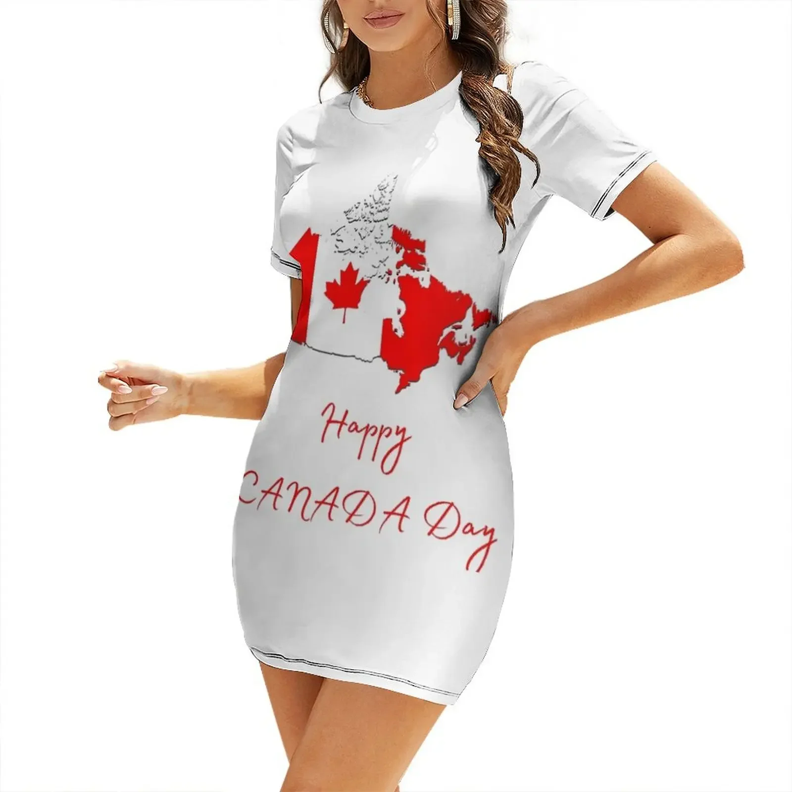 Happy Canada day Short-Sleeved - Summer Clothing Women Canada 评论和价格
