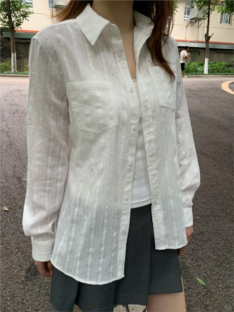 White Linen Cotton Collar Blou - Crop Blouse Linen 评论和价格