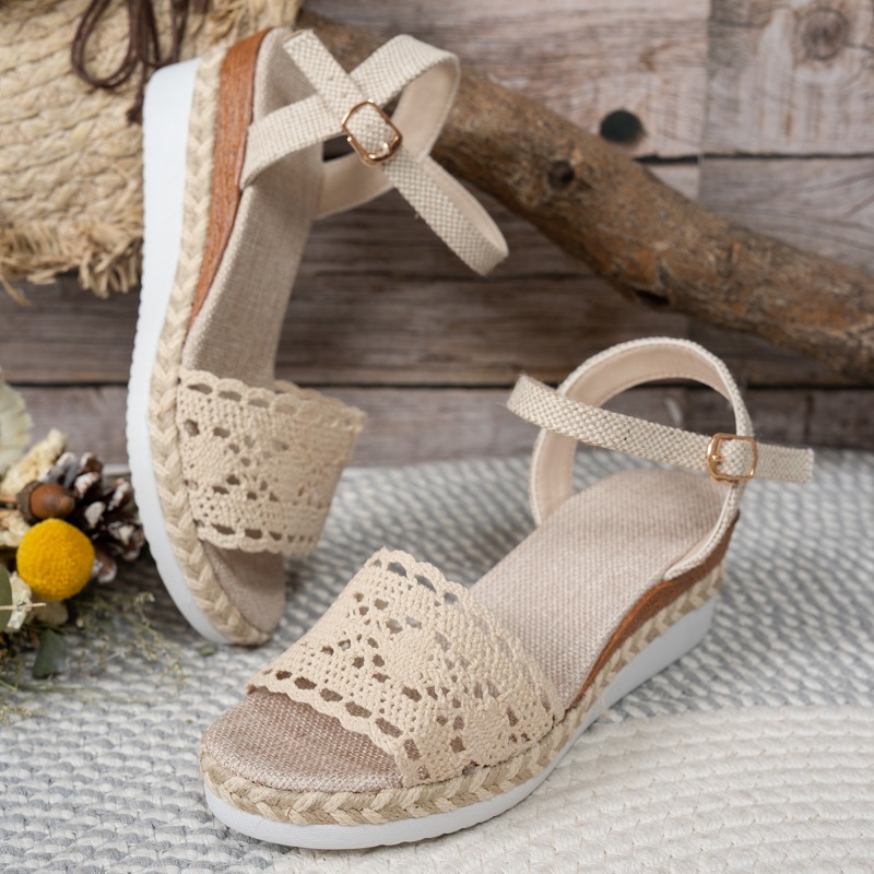 Women Lace Wedge Sandals Espad - Espadrille Sandal Women 评论和价格