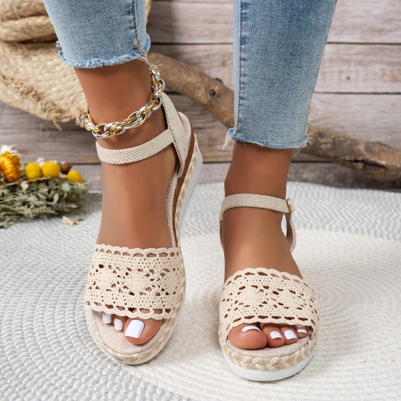 Women Lace Wedge Sandals Espad - Espadrille Sandal Women 评论和价格
