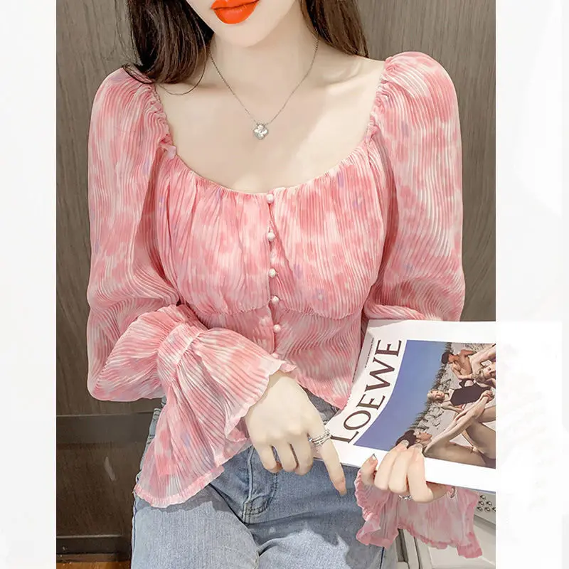 Sexy Kawaii Sweet Square Neck  - Crop Blouse Linen 评论和价格