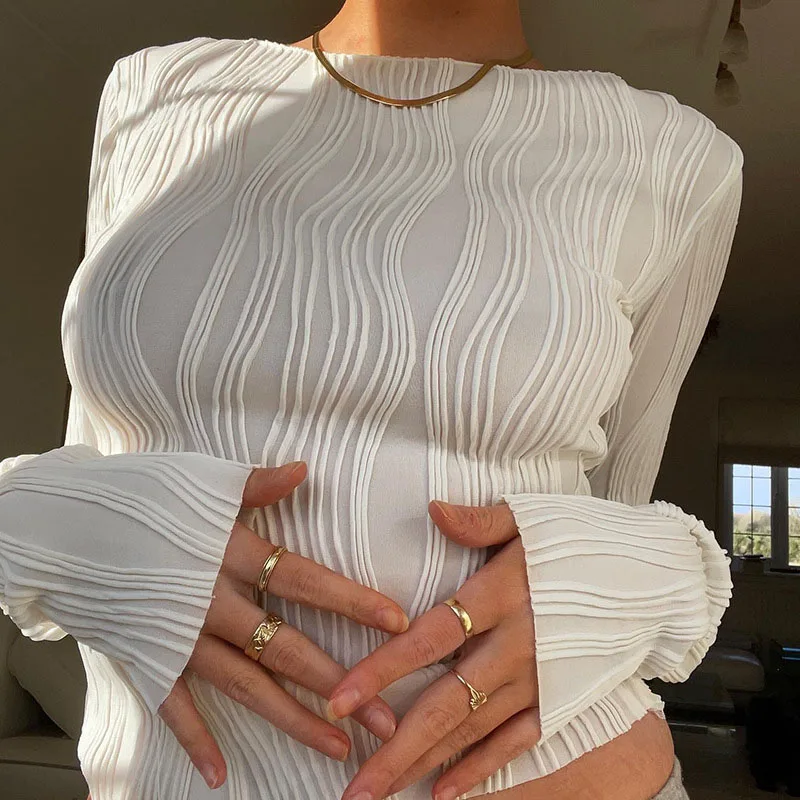 Woman Fashion Casual Ruched Lo - Crop Blouse Linen 评论和价格