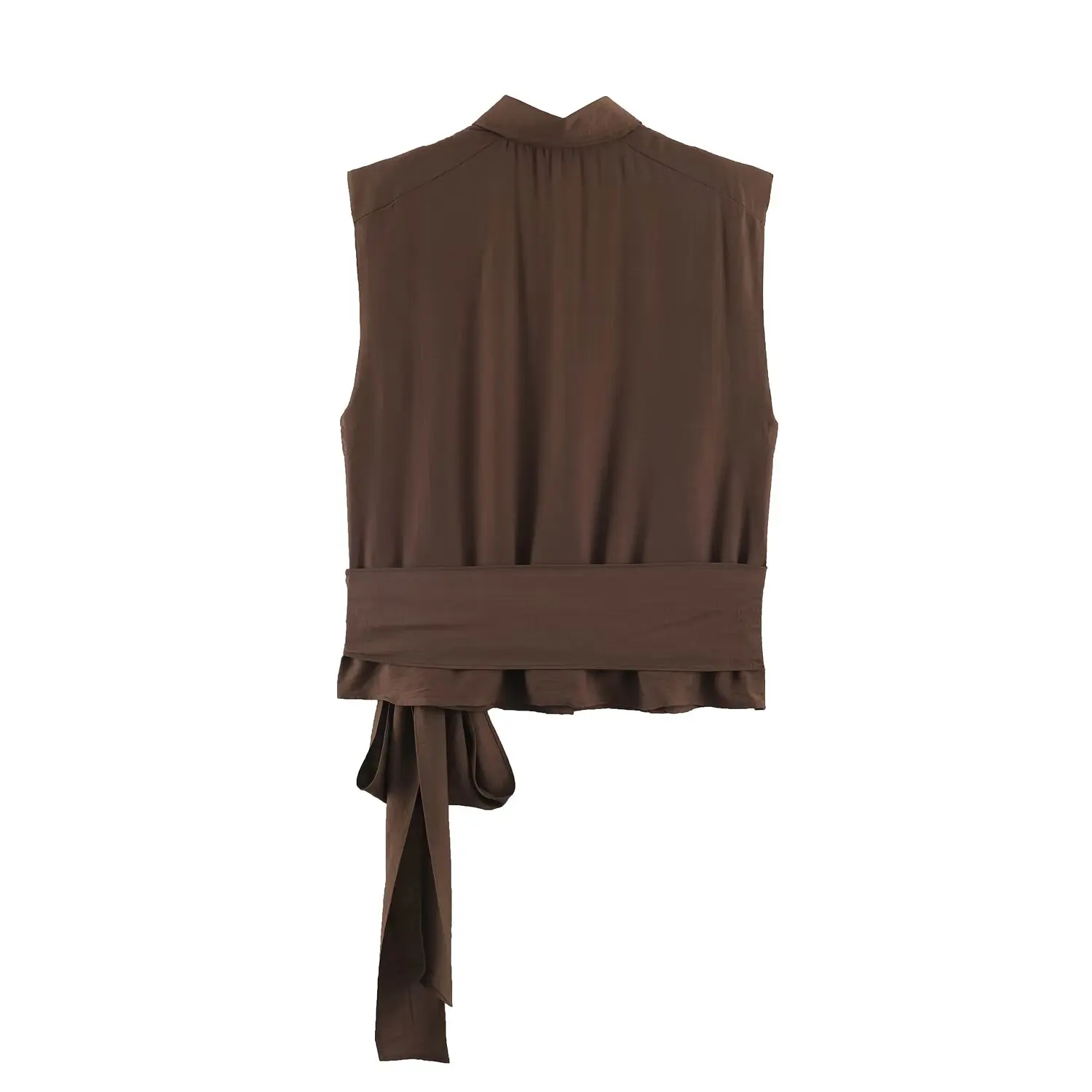 New Fashion Women Casual Coffe - Crop Blouse Linen 评论和价格