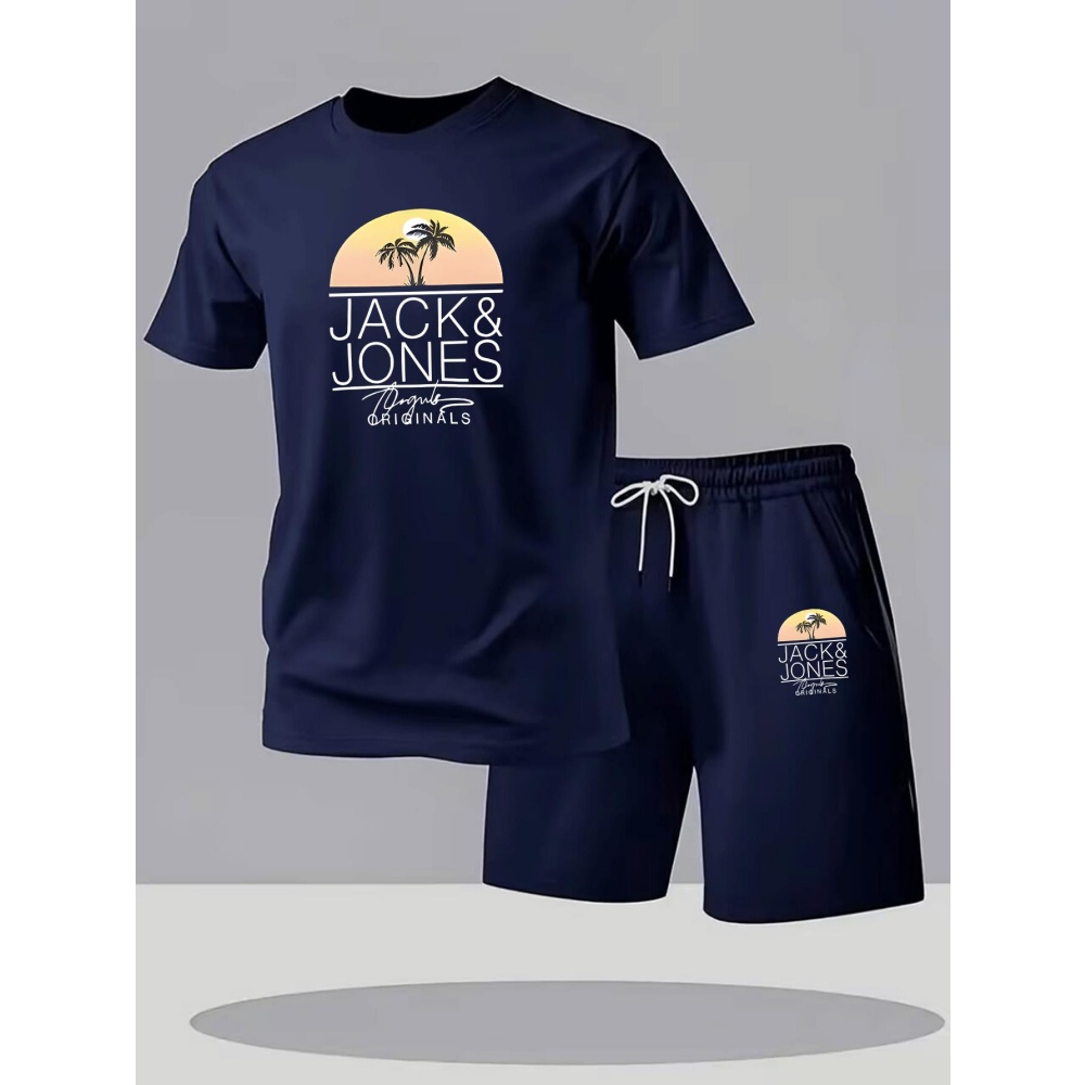 Men's Fitness T-Shirts Sets Br - Summer Gym Clothing 评论和价格