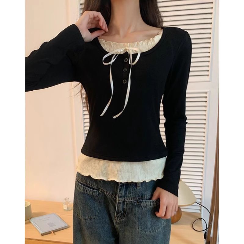 Autumn Kawaii Sweet Y2k Crop T - Crop Blouse Linen 评论和价格