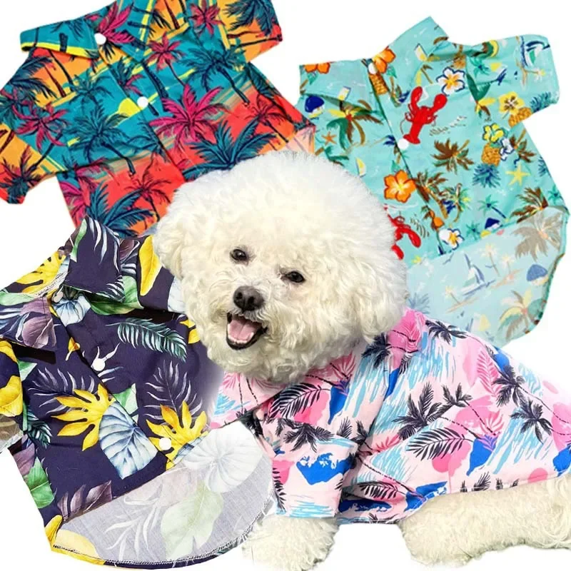 Hawaiian Shirt Pet Beach Wear  - Summer Dog Clothing 评论和价格