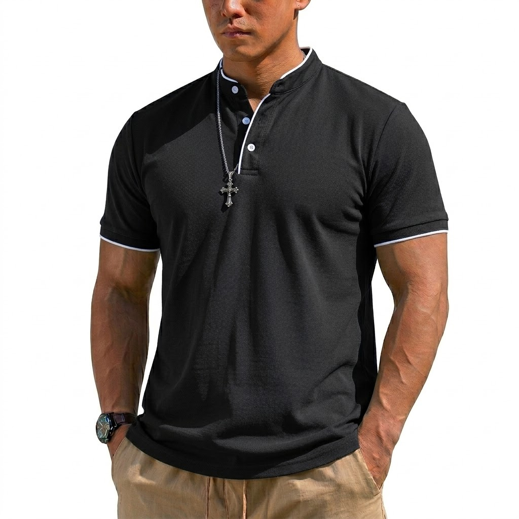 Summer Short Sleeve Henley Shi - Summer Gym Clothing 评论和价格