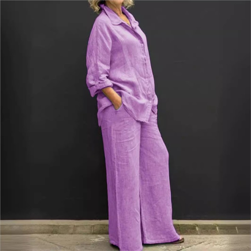 Two Pieces Set Autumn Vintage  - Summer Clothing Linen 评论和价格