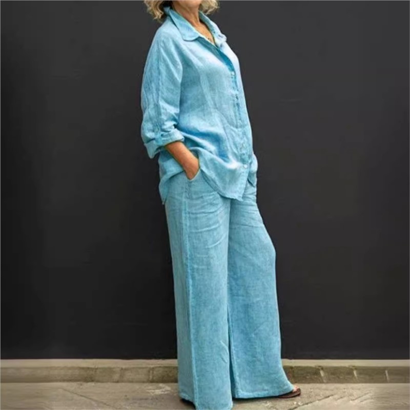 Two Pieces Set Autumn Vintage  - Summer Clothing Linen 评论和价格
