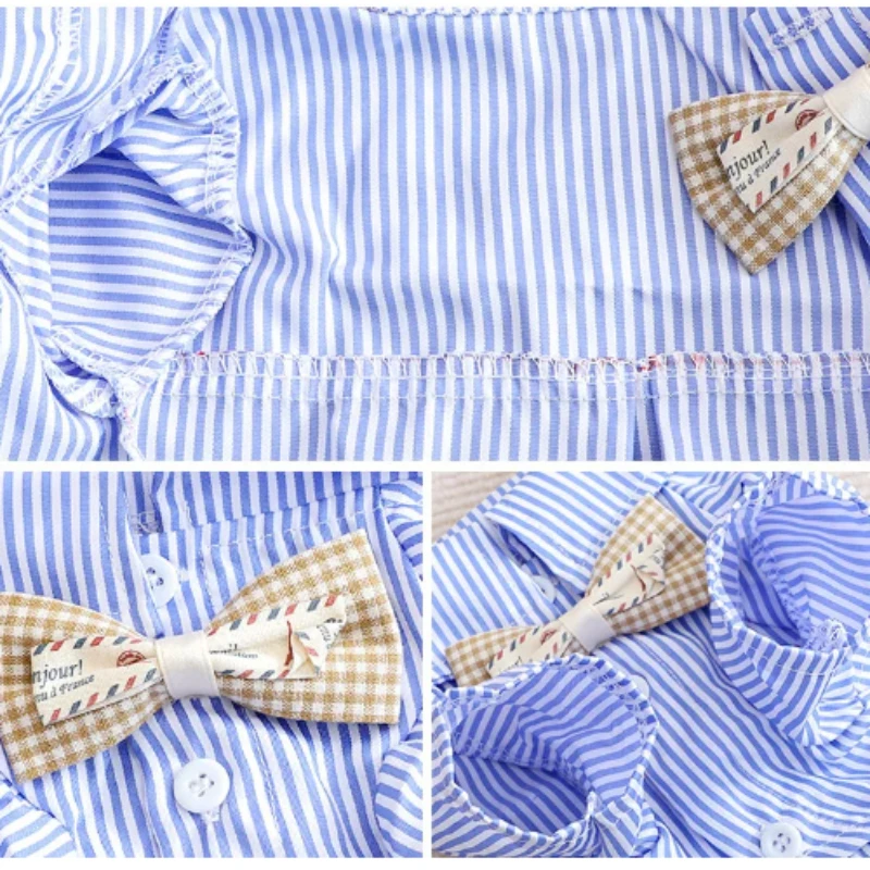 Dog Clothes Bowknot Striped Sh - Summer Dog Clothing 评论和价格