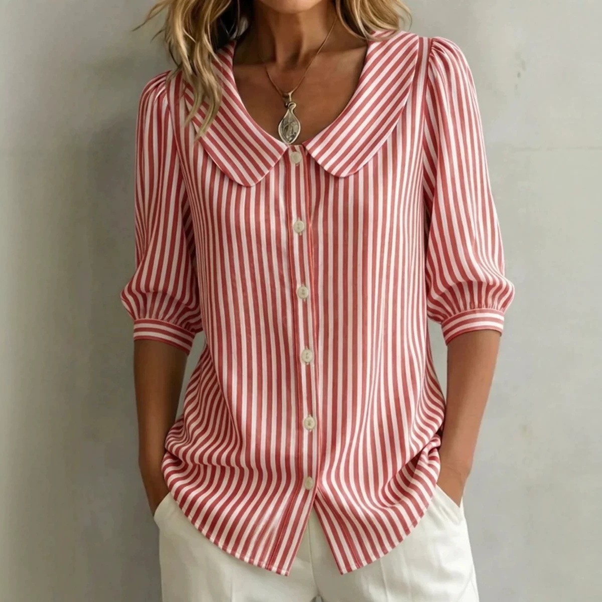 Women's Blouse Short Sleeve St - Crop Blouse Linen 评论和价格