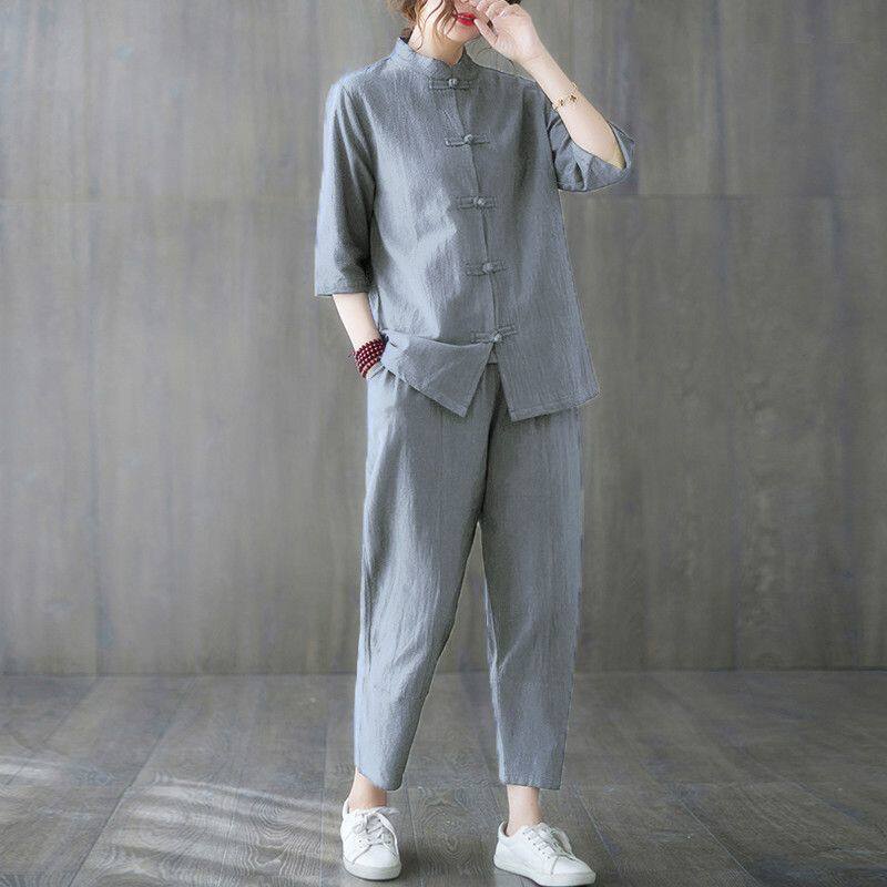 2pcs Buddhist Women's Clothing - Summer Clothing Linen 评论和价格