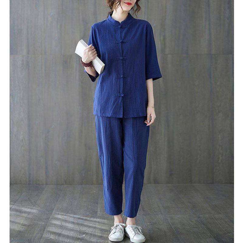 2pcs Buddhist Women's Clothing - Summer Clothing Linen 评论和价格