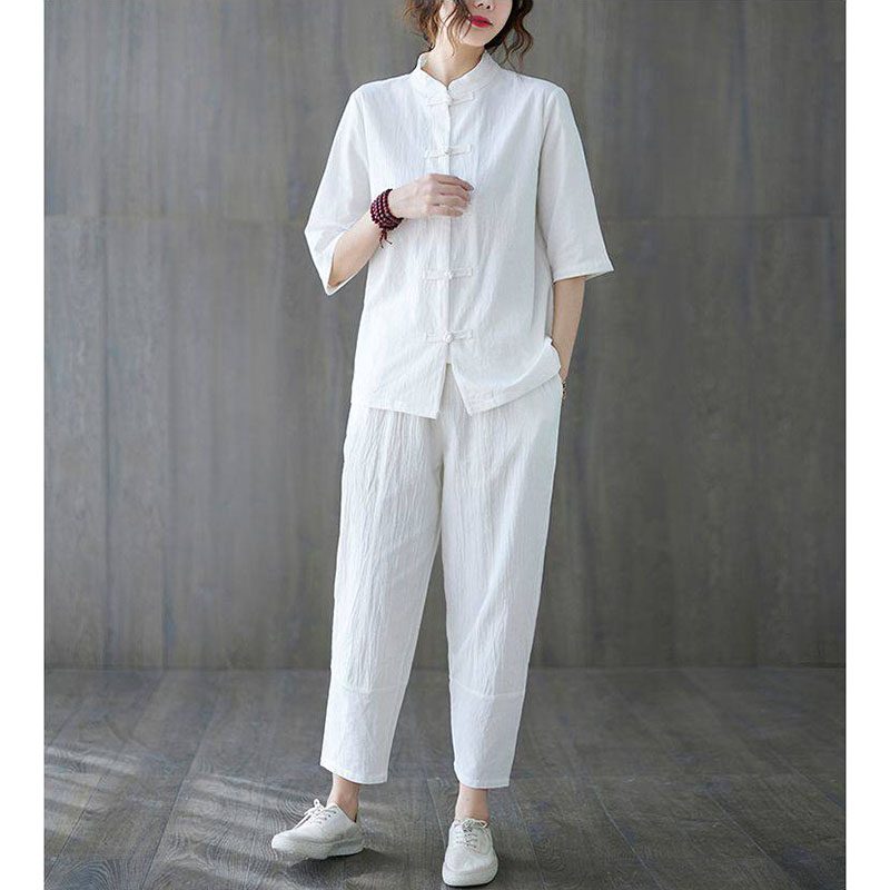 2pcs Buddhist Women's Clothing - Summer Clothing Linen 评论和价格