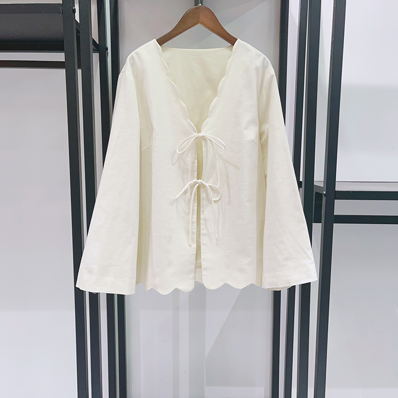 2026 New Vintage Boho Embroide - Crop Blouse Linen 评论和价格