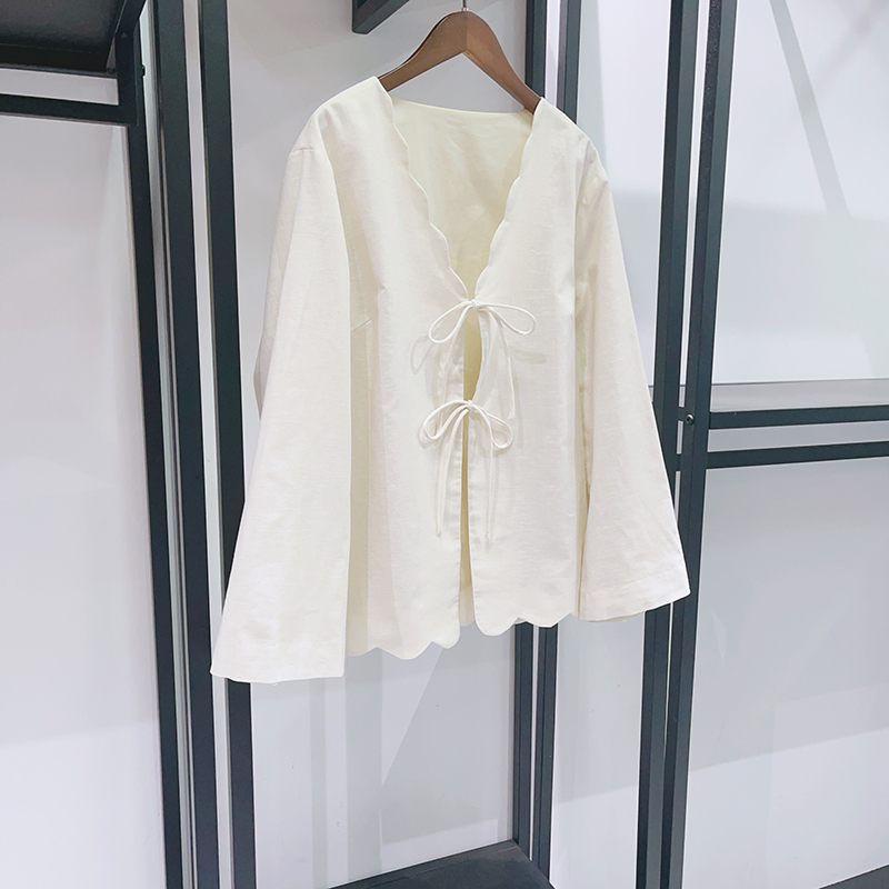 2026 New Vintage Boho Embroide - Crop Blouse Linen 评论和价格
