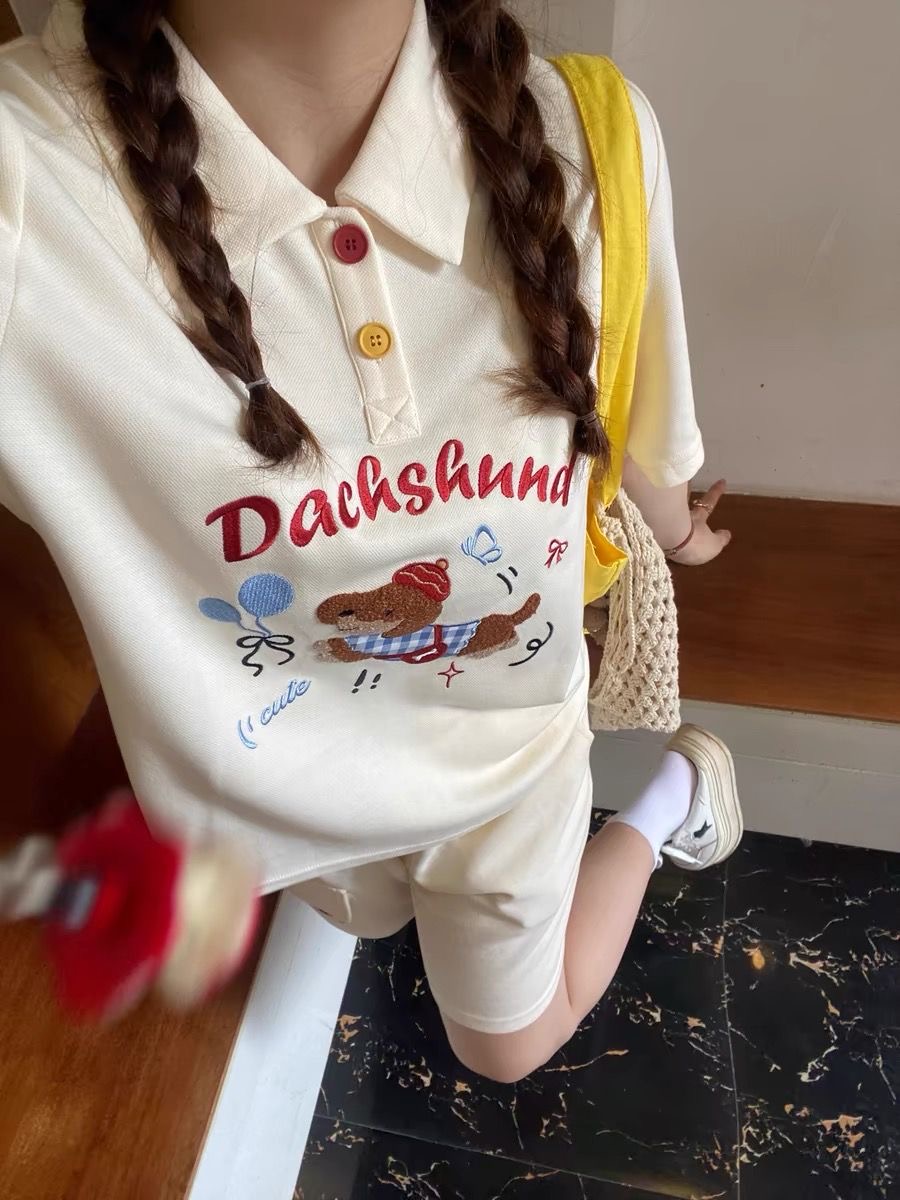 Kawaii Embroidery Dog Japan St - Summer Dog Clothing 评论和价格