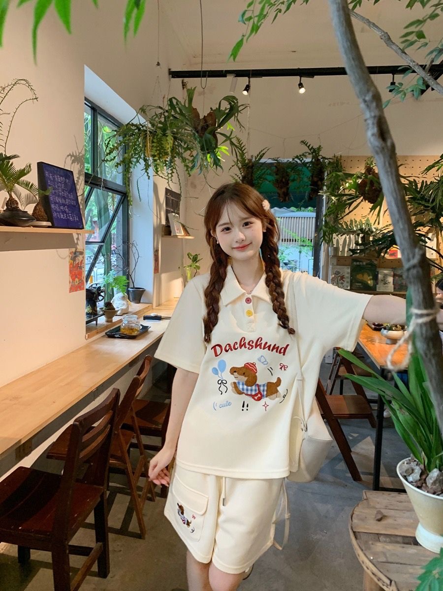 Kawaii Embroidery Dog Japan St - Summer Dog Clothing 评论和价格